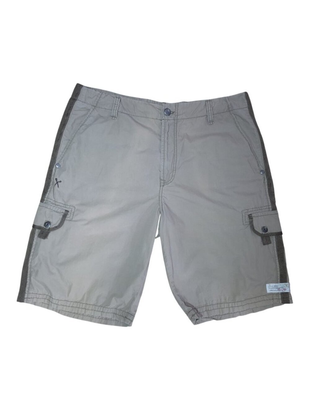 Marc Ecko Mens Cargo Shorts Beige Size 36 Cotton Multi Pocket Utility Casual.
